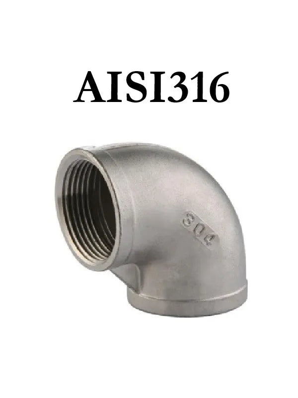 Alkūnė (nerūdijančio plieno) 90° 1 colio vidinis/vidinis sriegis 1215, 90° 1 colio vidinis/vidinis sriegis