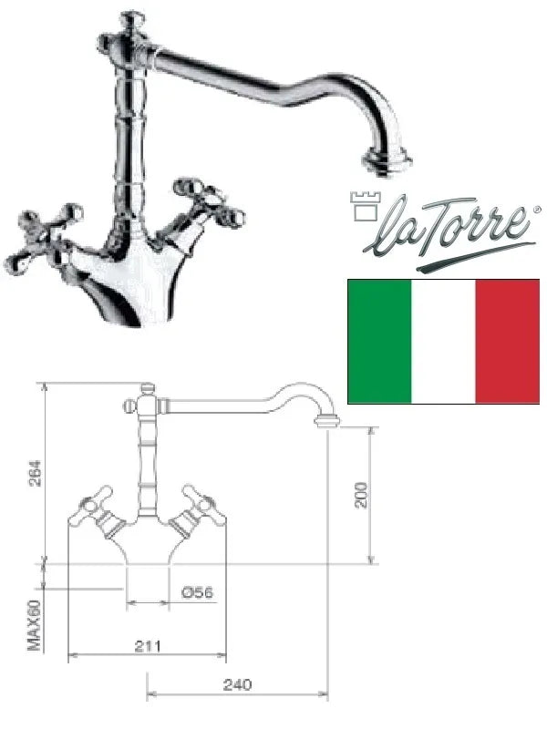 Virtuvės plautuvės maišytuvas 23771R C, LEONARDO