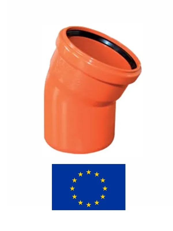 Lauko kanalizacijos alkūnė PVC DN110/15° 851, 110/15°