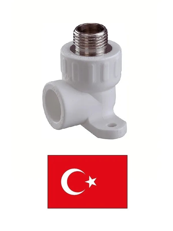 PPR sieninis alkūninis sujungimas su išoriniu sriegiu M 902, 25X3/4M