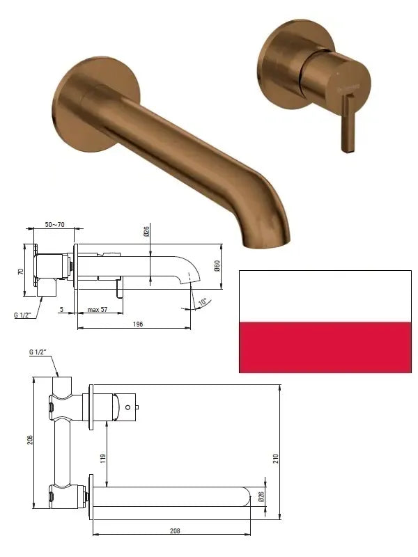 Potinkinis praustuvo maišytuvas, bronzos spalvos BQS_C54L, SILIA