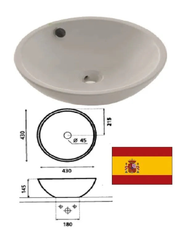 Keraminė praustuvė 43x14,5 cm 0012B, CASTELLON