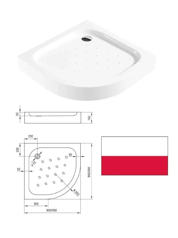 Dušo padėklas akrilinis 80cm KTA_054B, FUNKIA