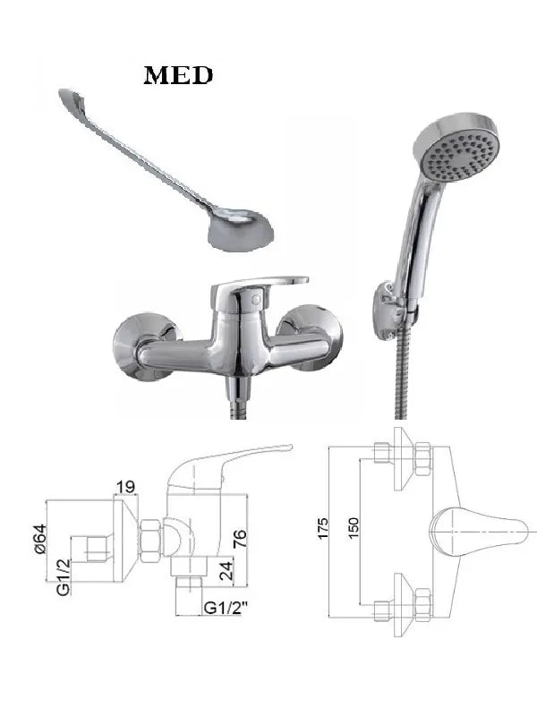 Dušo maišytuvas su komplektu MG-6241 MED, MED