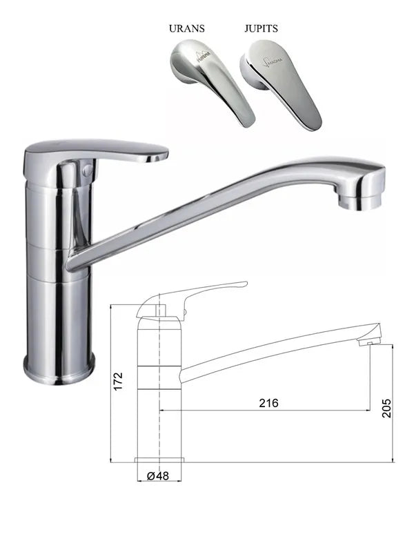 Virtuvės plautuvės maišytuvas MG-6252 3/8, URANS