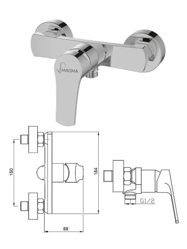 Dušo maišytuvas be komplekto MG-2740, RĪVA