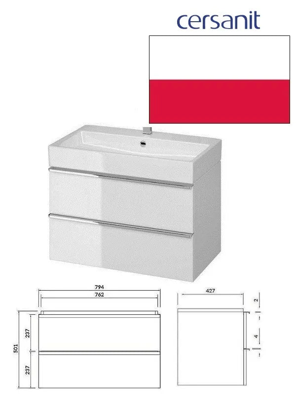 Praustuvo spintelė 80 cm, balta, VIRGO