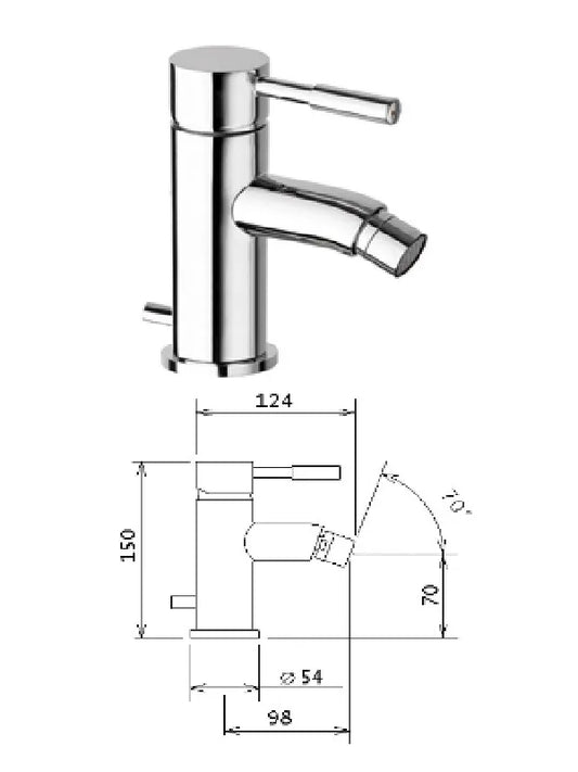 Bidē jaucējkrāns 12011 TECH hromēts, TECH