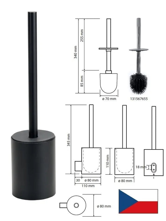 Tualeto šepetys ORGANIC BLACK 167113060, ORGANIC