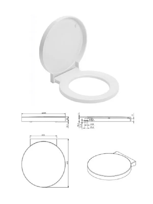 Lėtai nusileidžiantis unitazo dangtis 212310, baltas, REFLEX
