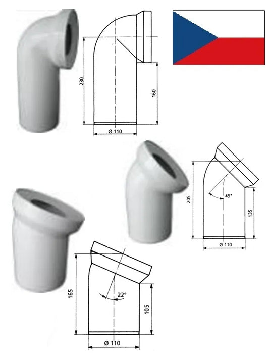 WC alkūnė 90^DN110 KK90000, 58.103.00, DN110