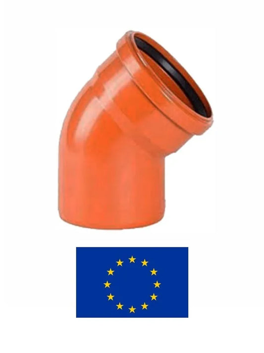 Lauko kanalizacijos alkūnė PVC DN125/45° 851, 125/45°