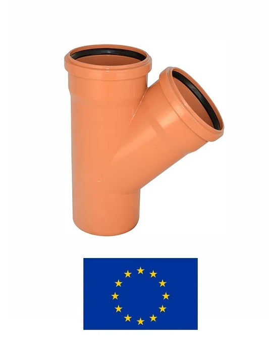 Lauko kanalizacijos PVC atšaka DN160/110/45°, 160/110/45