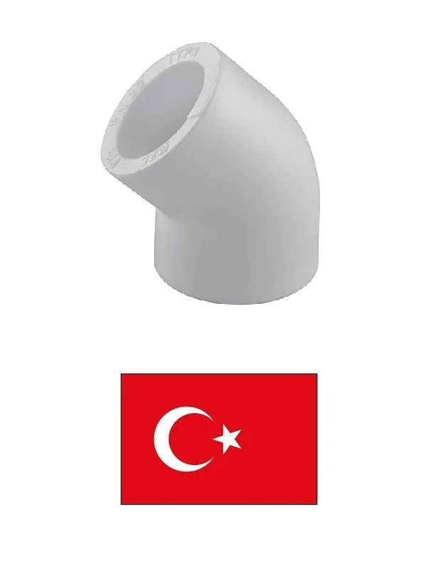PPR alkūnė 45° F-F 901 (pilka), DN16