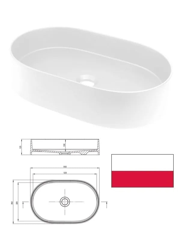 Granito plautuvė 550x350mm CQS_AU6S, SILIA