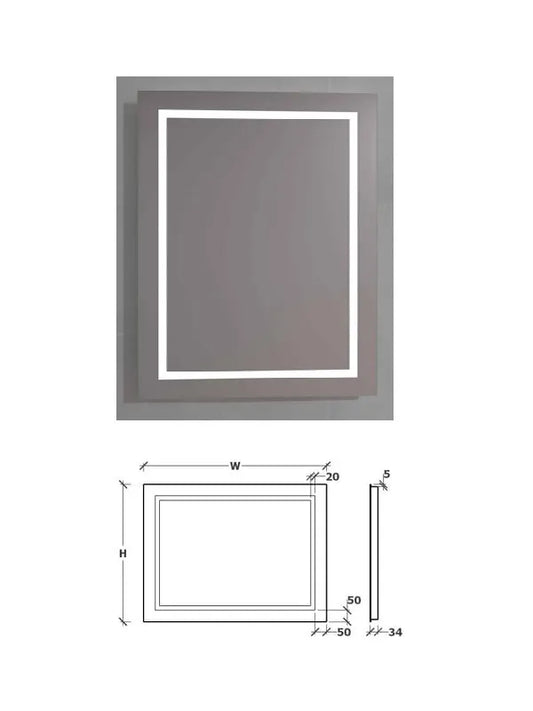 LED veidrodis ELLA 600x800, ELLA