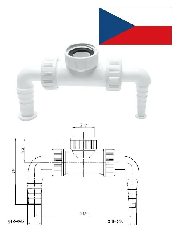 Skalbimo mašinos sifonas EPT4300, DN32 IV