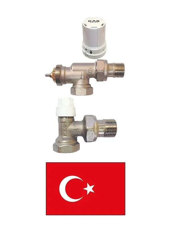 Grįžtamojo srauto ventilio + ašinio termostatinio ventilio + termostatinės galvutės rinkinys, KAS03
