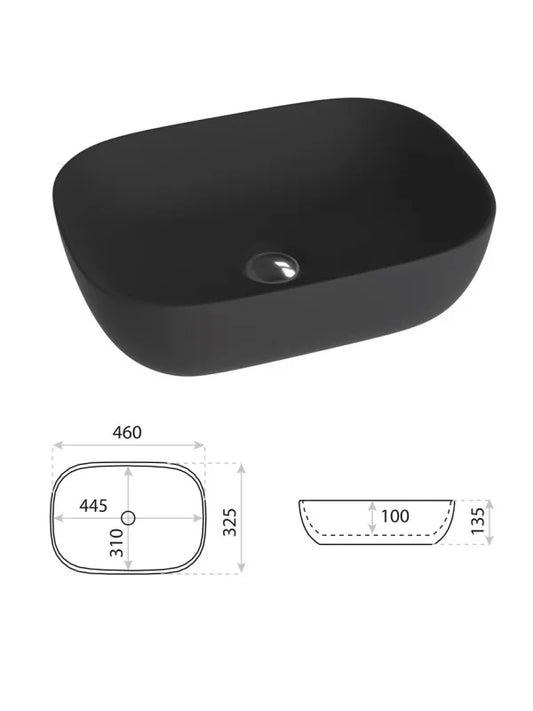 Keraminė praustuvė Lavita Slim 5380MB juoda, MELNA