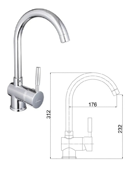 Virtuvės plautuvės maišytuvas MG-2054, ABAVA