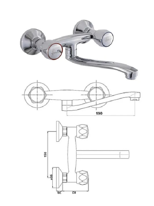 Sieninis virtuvės maišytuvas MAGMA MG-2132 RING, DIVUPE