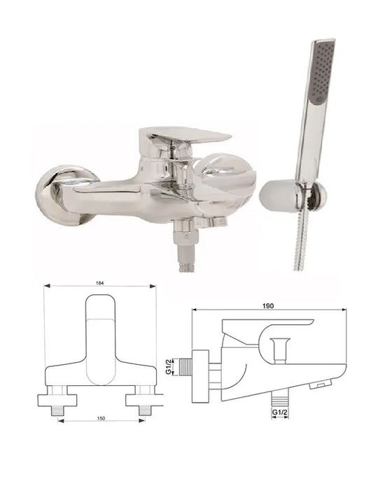 Vannas jaucējkrāns ar komplektu MG-2321, SALACA