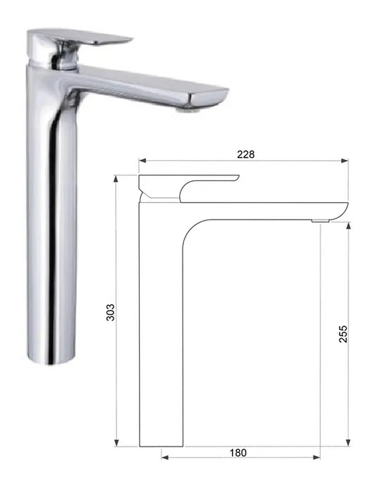 Keraminis praustuvo maišytuvas, aukštas MG-2362, SALACA