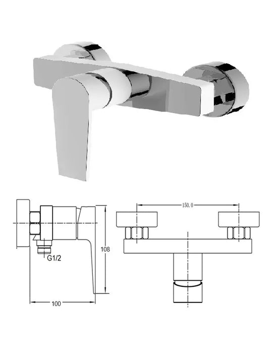 Dušo maišytuvas be komplekto MG-2640-BH, BĒRZUPE