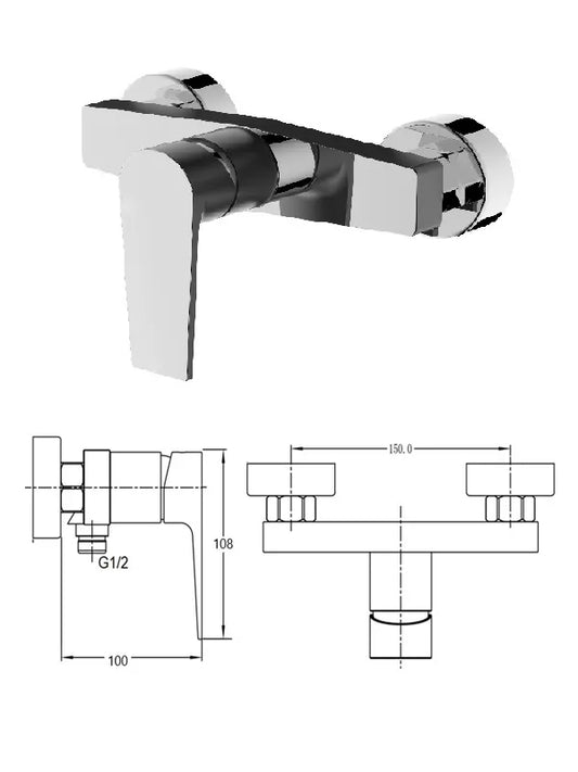 Dušo maišytuvas be komplekto MG-2640-MH, BĒRZUPE