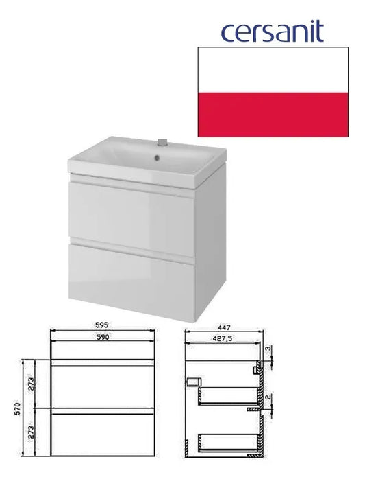 Praustuvo spintelė 60cm balta, MODUO