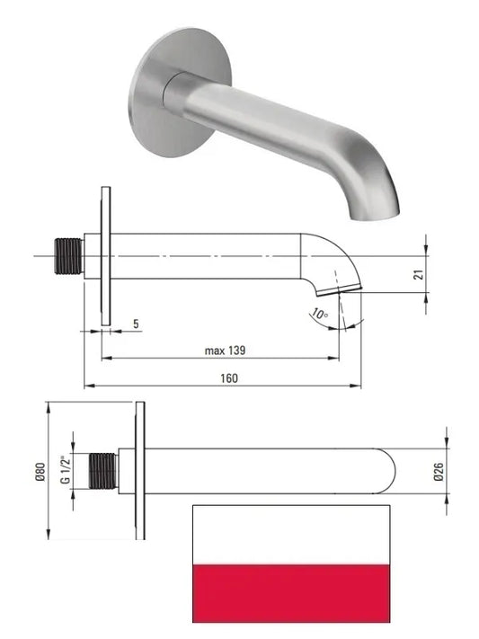 Snapas 160 mm, nerūdijantis plienas NQS_F80K, SILIA