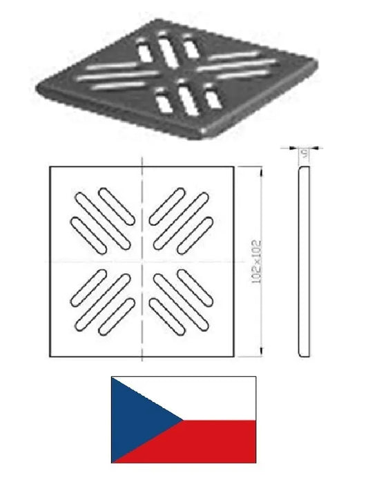 Nutekamųjų grotelių dangtis (nerūdijančio plieno) NSI05C0, 100x100