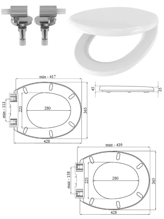 WC unitės dangtis Kaskada BIS Light 019/MW MT SC, SK1309