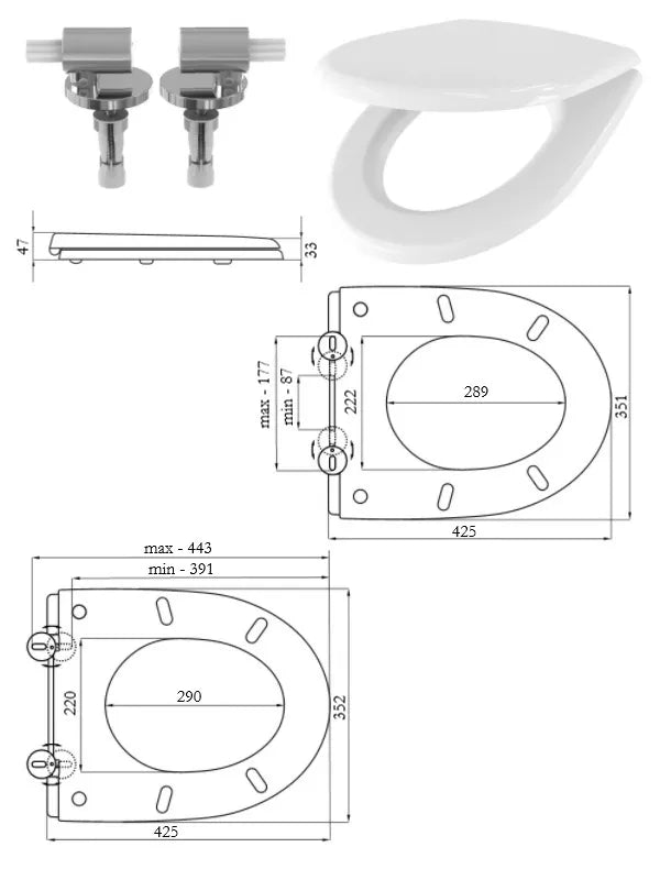 WC tualeto dangtis VENUS 020/MW MT SC, SK383