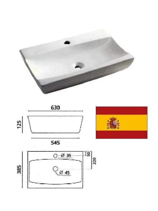Keraminė praustuvė 61,5x37,5x12,5 cm 0041, SARDINERO