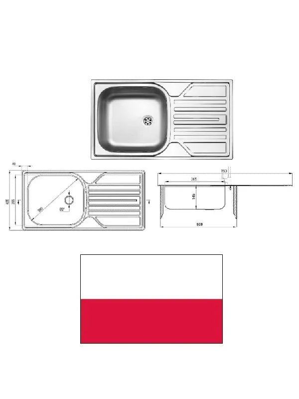 Nerūdijančio plieno virtuvės plautuvė 76x43,5x14,5, LEGATO